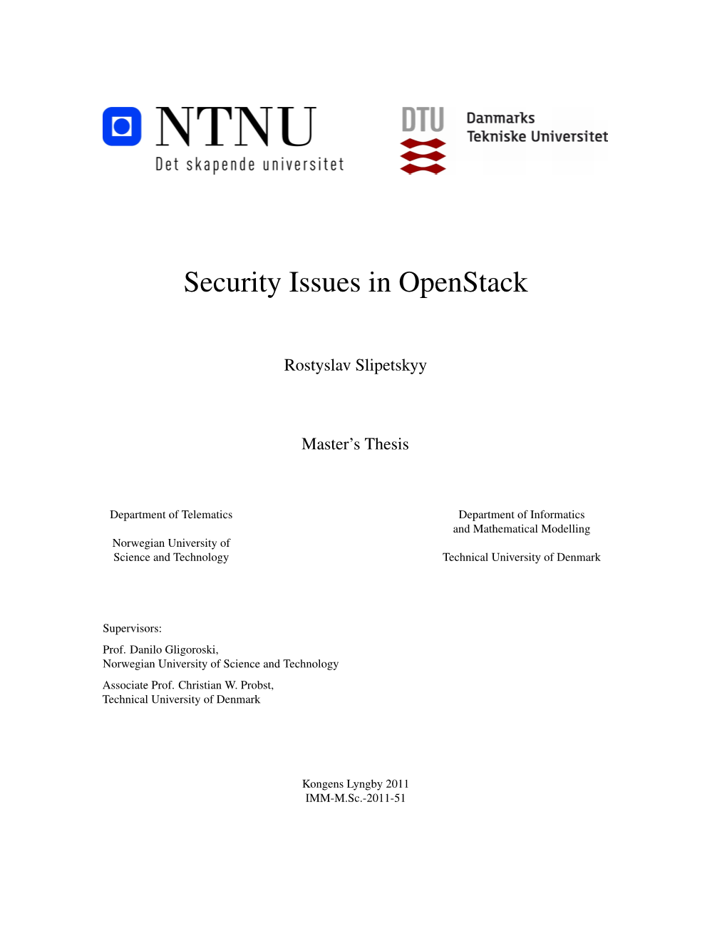 Security Issues in Openstack