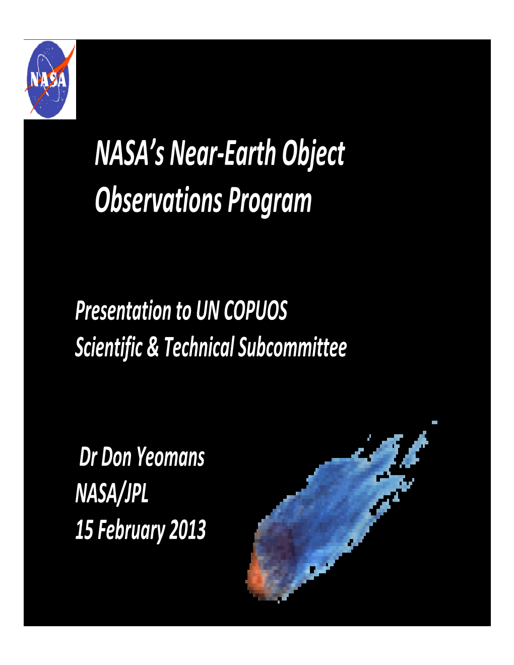 NASA's Near-Earth Object Observations Program