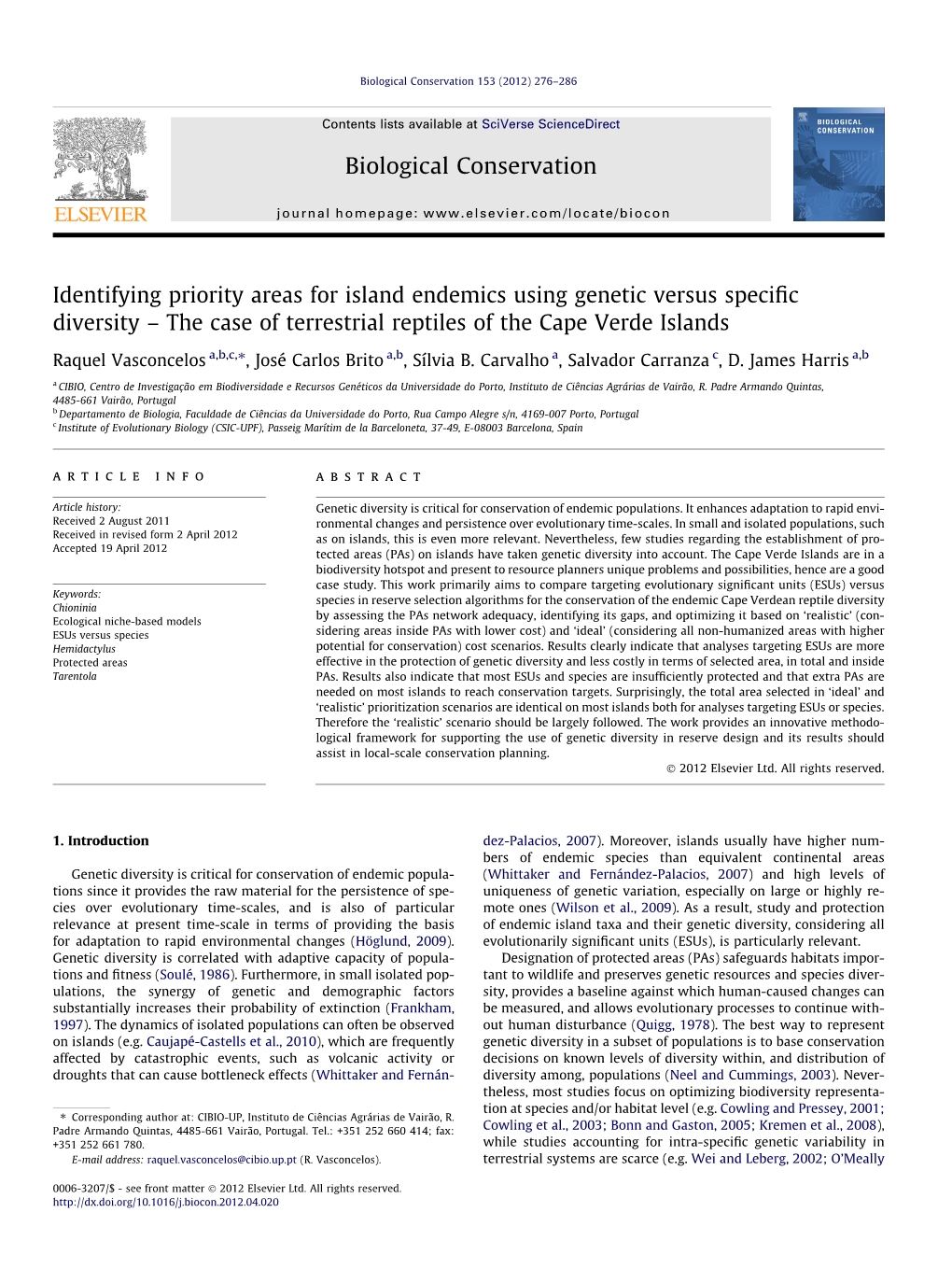 Identifying Priority Areas for Island Endemics Using Genetic Versus