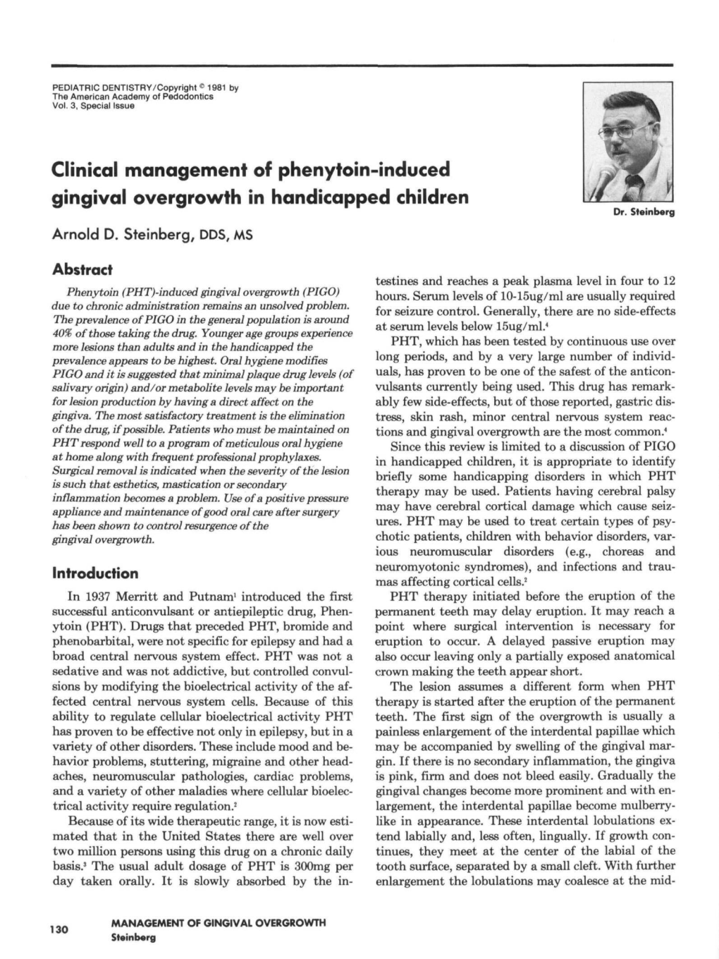 Clinical Management of Phenytoin-Induced Gingival Overgrowth in Handicapped Children Dr