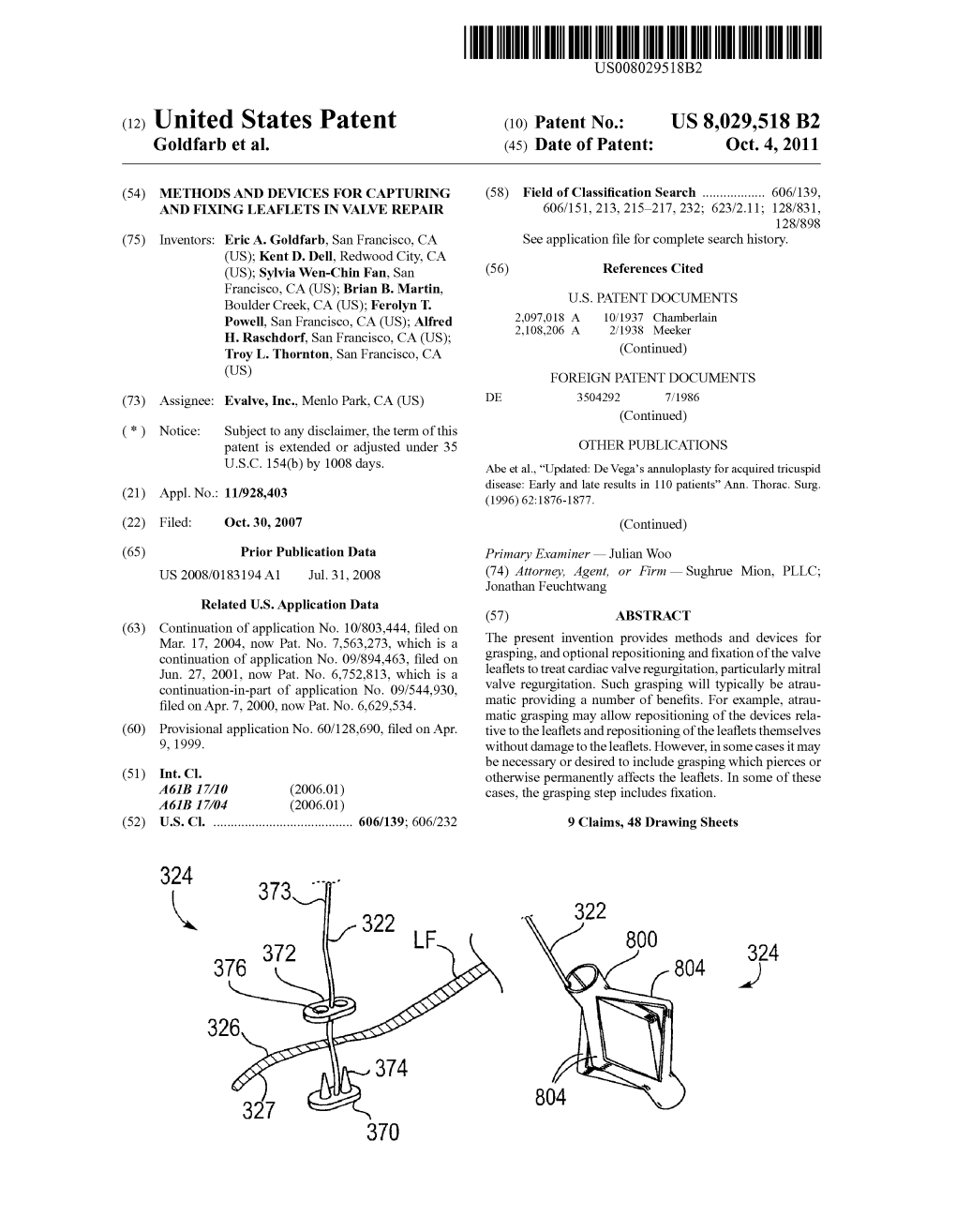 (12) United States Patent (10) Patent No.: US 8,029,518 B2 Goldfarb Et Al