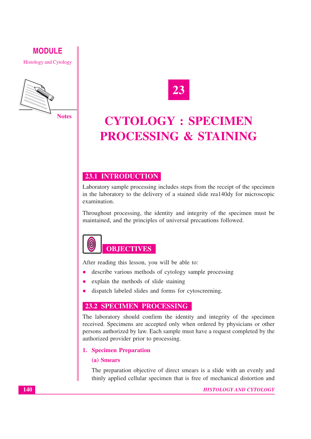 23 Cytology : Specimen Processing & Staining