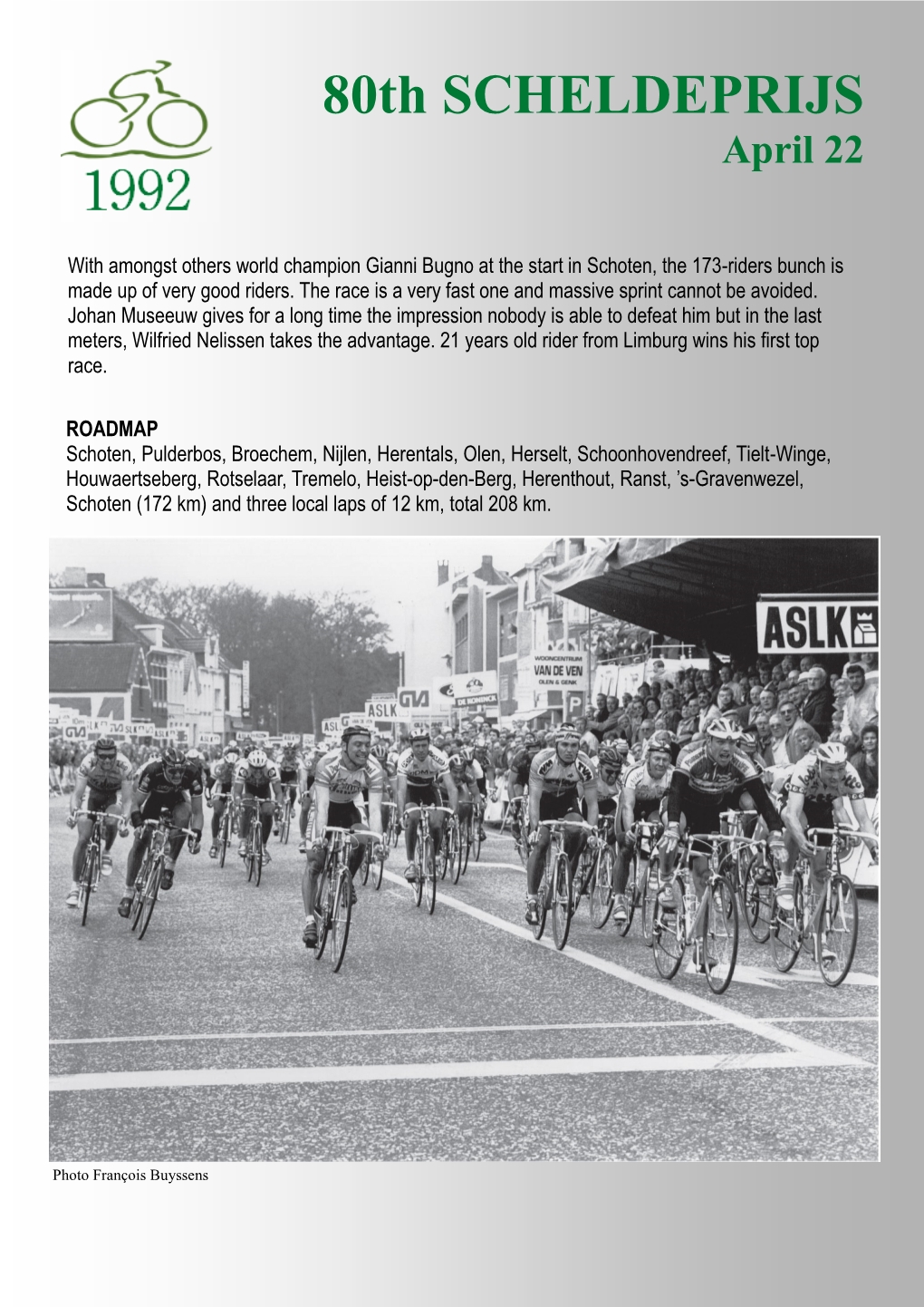 80Th SCHELDEPRIJS April 22