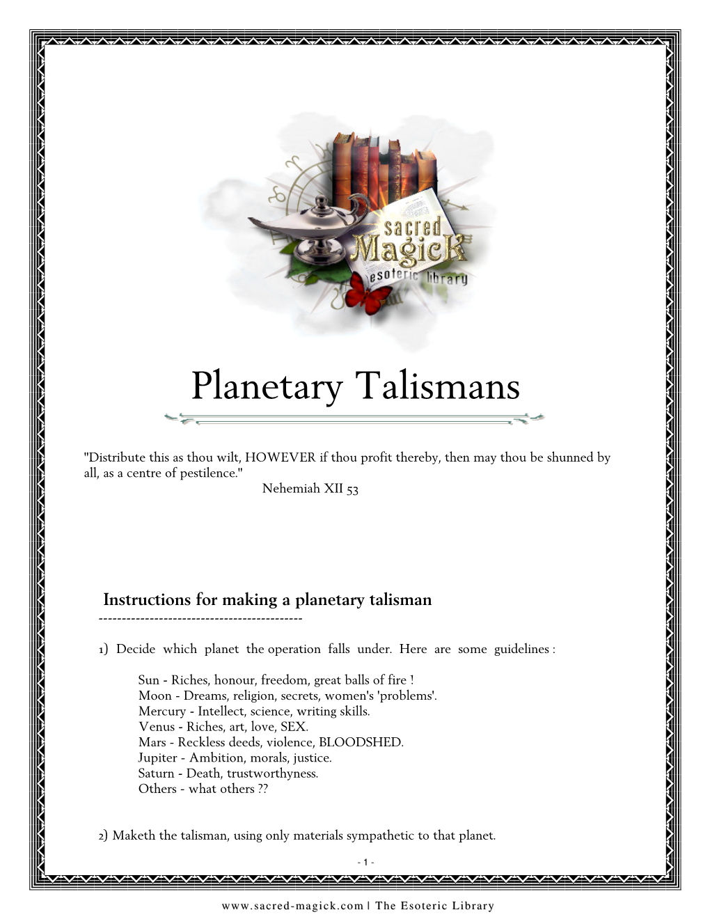 Planetary Talismans.Pdf