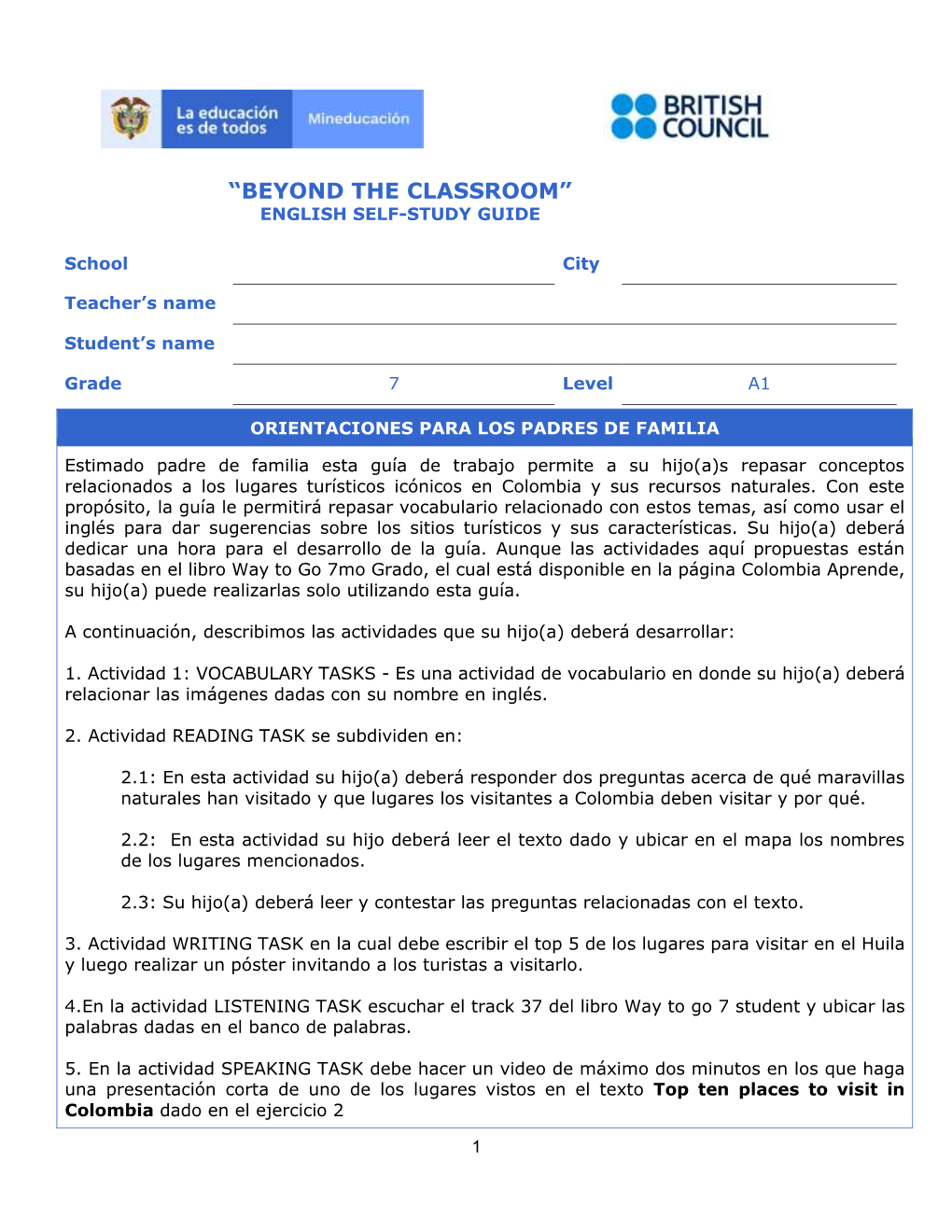 “Beyond the Classroom” English Self-Study Guide