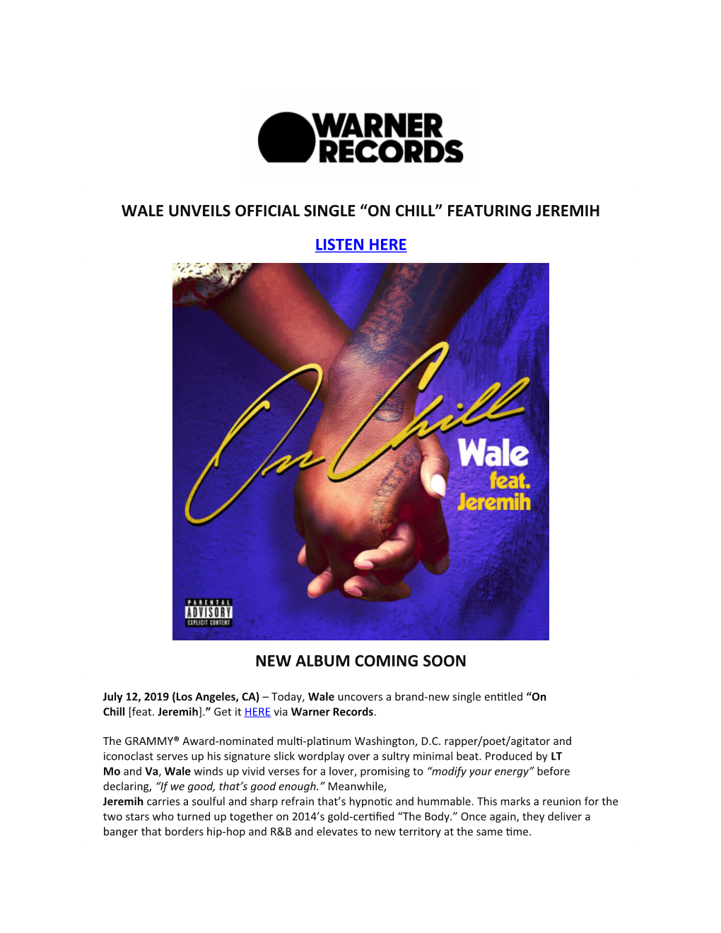 Wale Releases Official Single