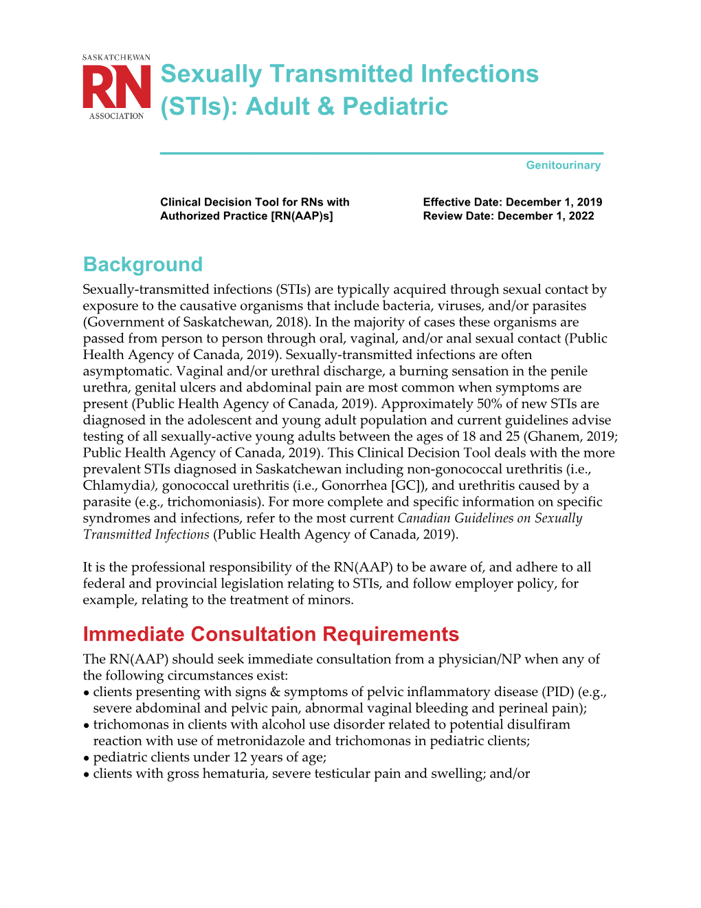 Sexually Transmitted Infections (Stis): Adult & Pediatric ______Genitourinary