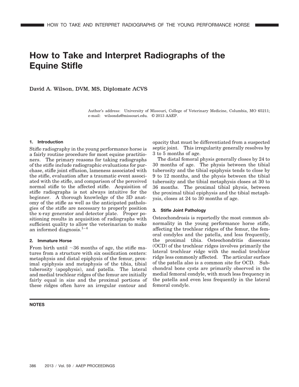 How to Take and Interpret Radiographs of the Equine Stifle