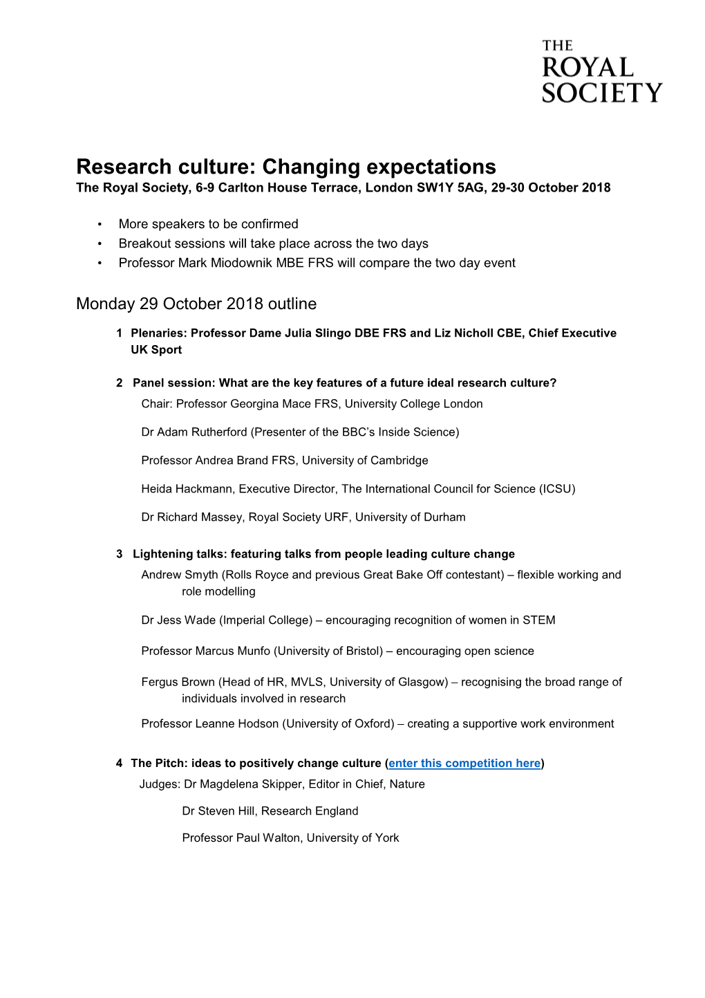 Research Culture Changing Expectations Overview