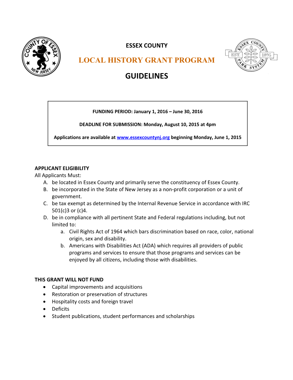 Local History Grant Program