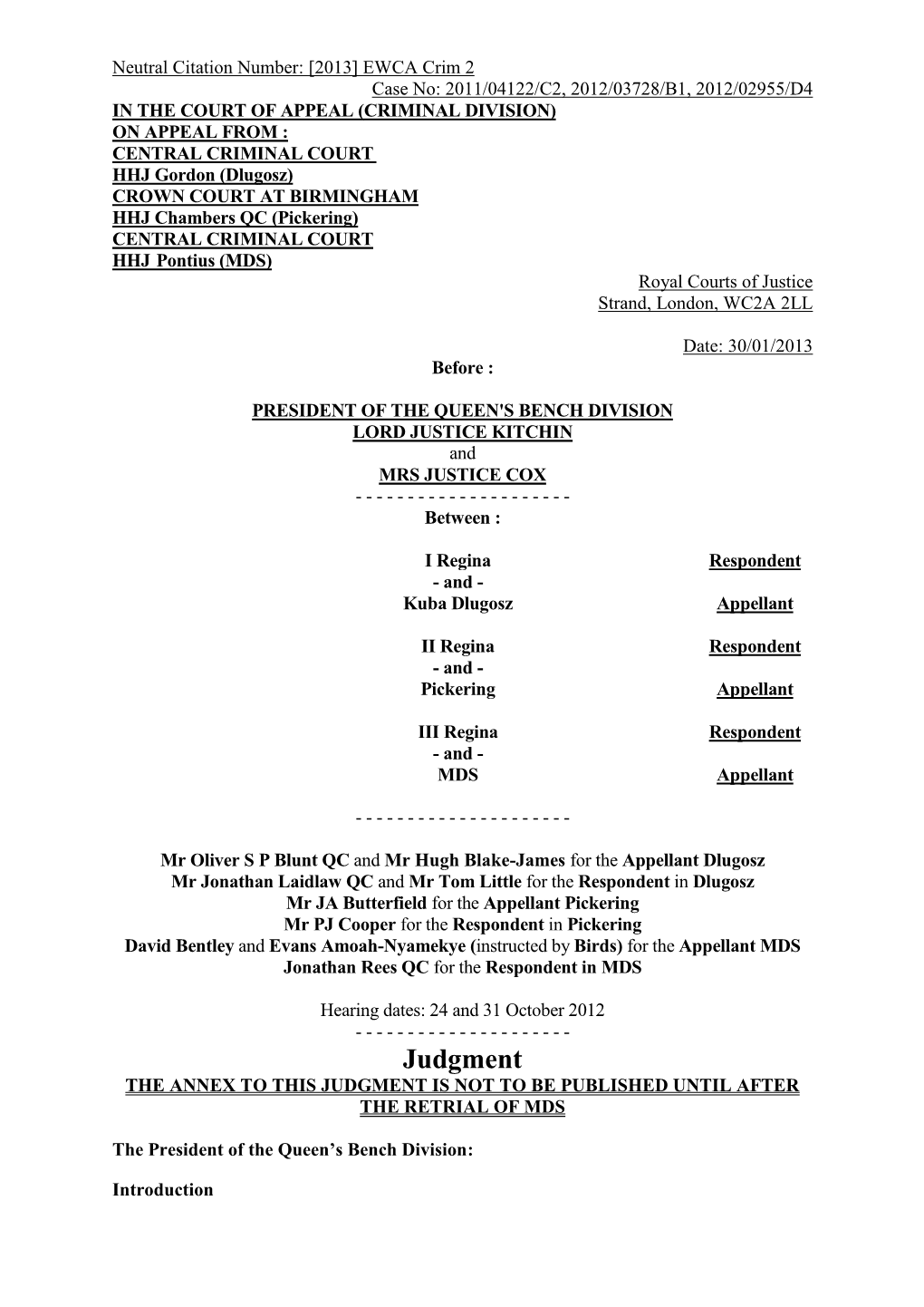 Court of Appeal Judgment Template