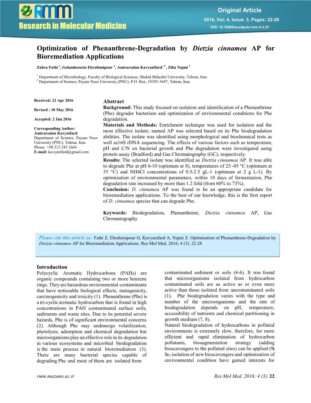 Research in Molecular Medicine DOI: 10.18869/Acadpub.Rmm.4.3.22