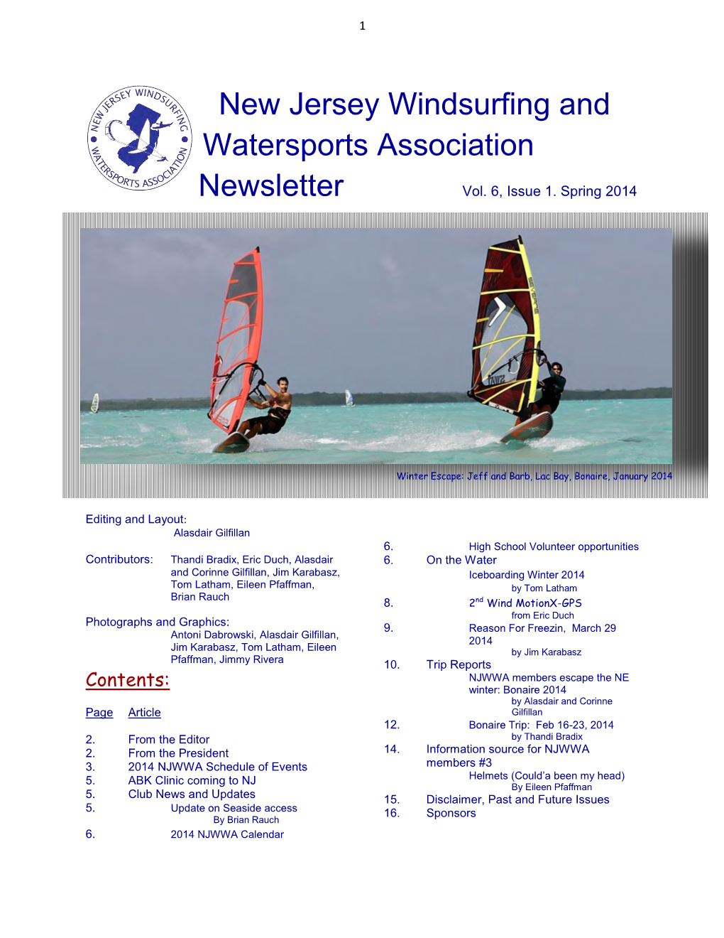 New Jersey Windsurfing and Watersports Association Newsletter