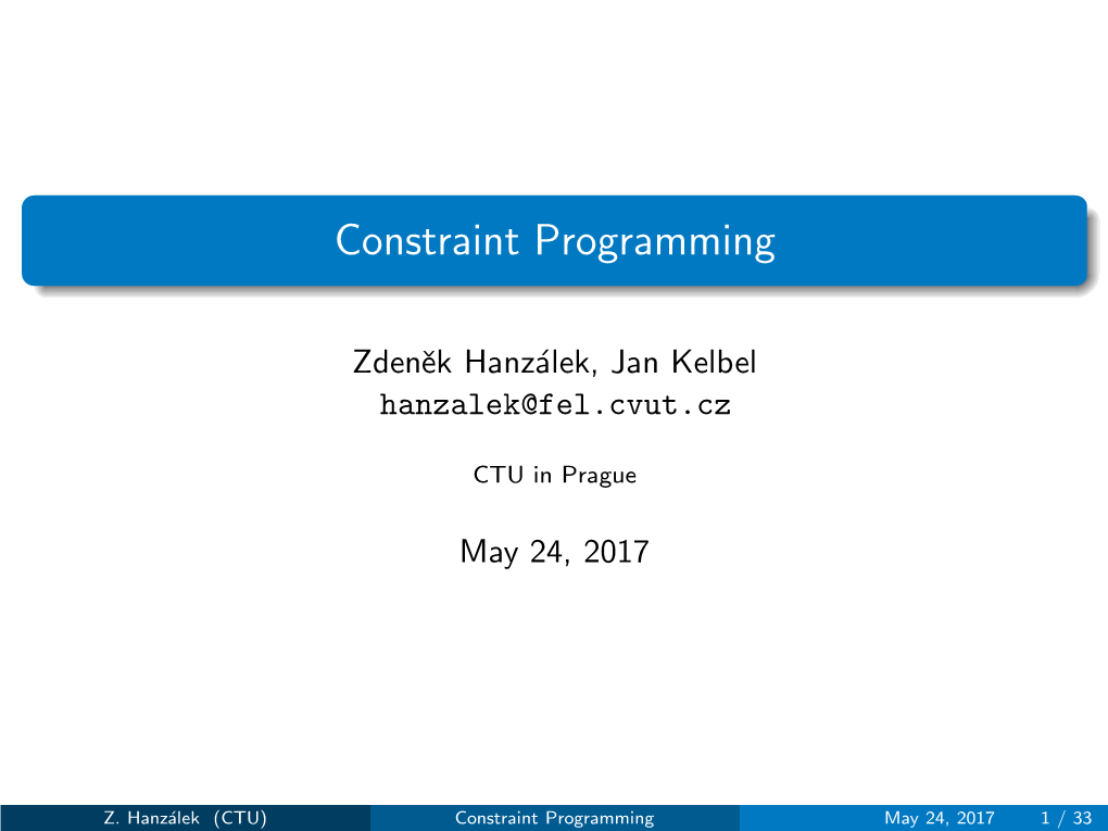 Constraint Programming