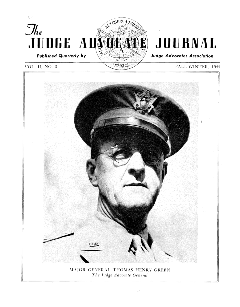 The Judge Advocate Journal, Vol. II, No. 3, Fall-Winter, 1945
