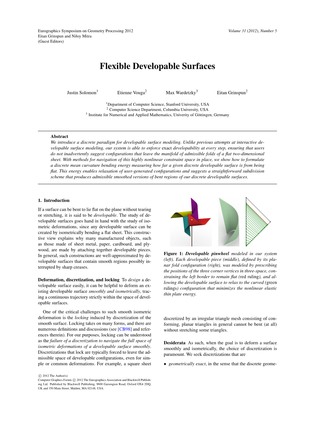 Flexible Developable Surfaces