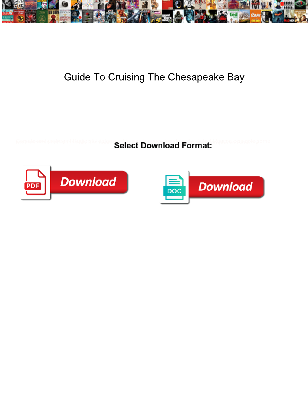 Guide to Cruising the Chesapeake Bay