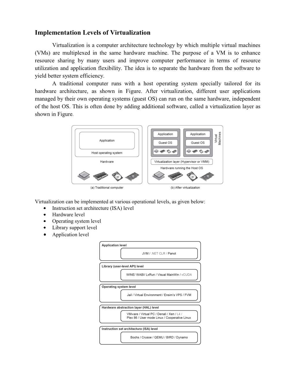 Implementation Levels of Virtualization