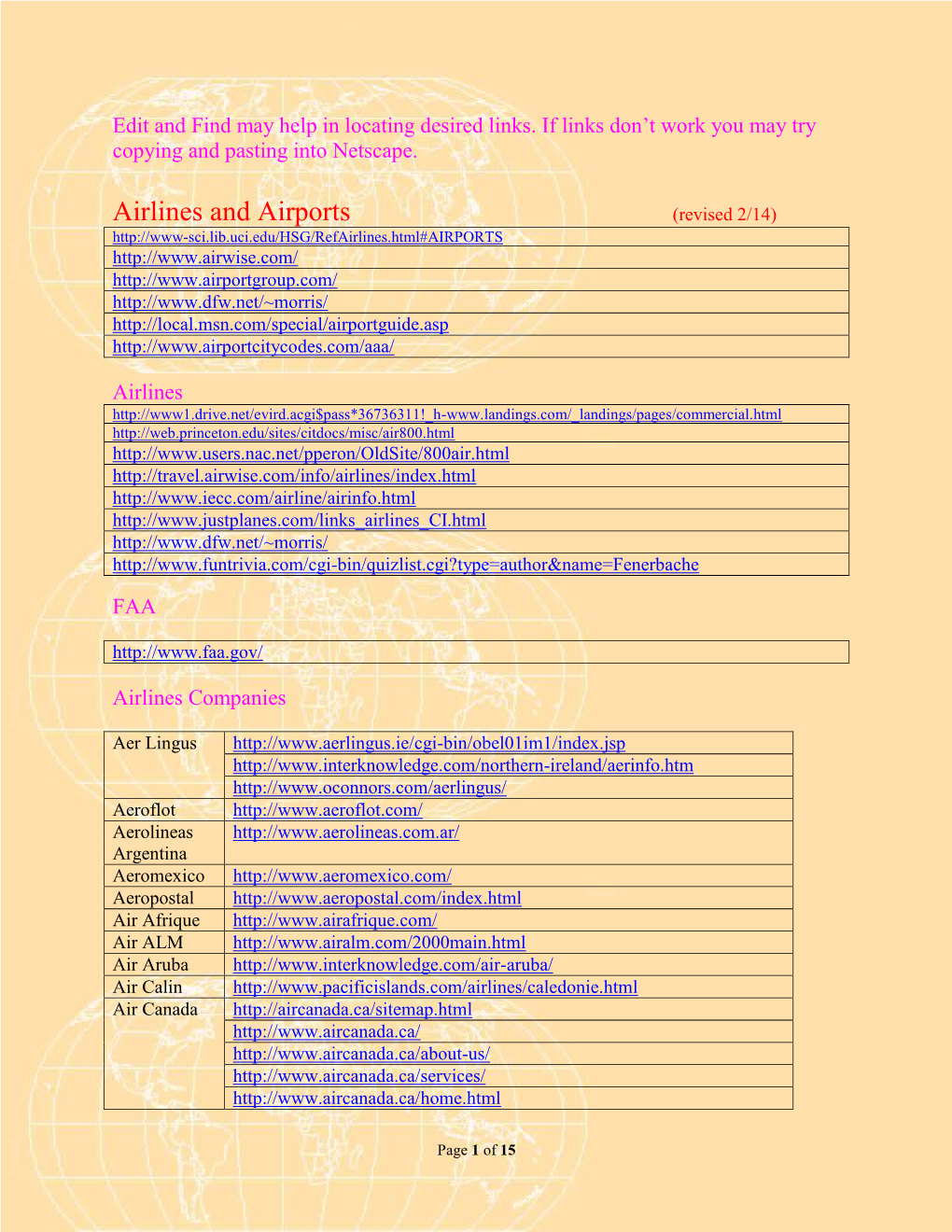 Airlines and Airports (Revised 2/14)