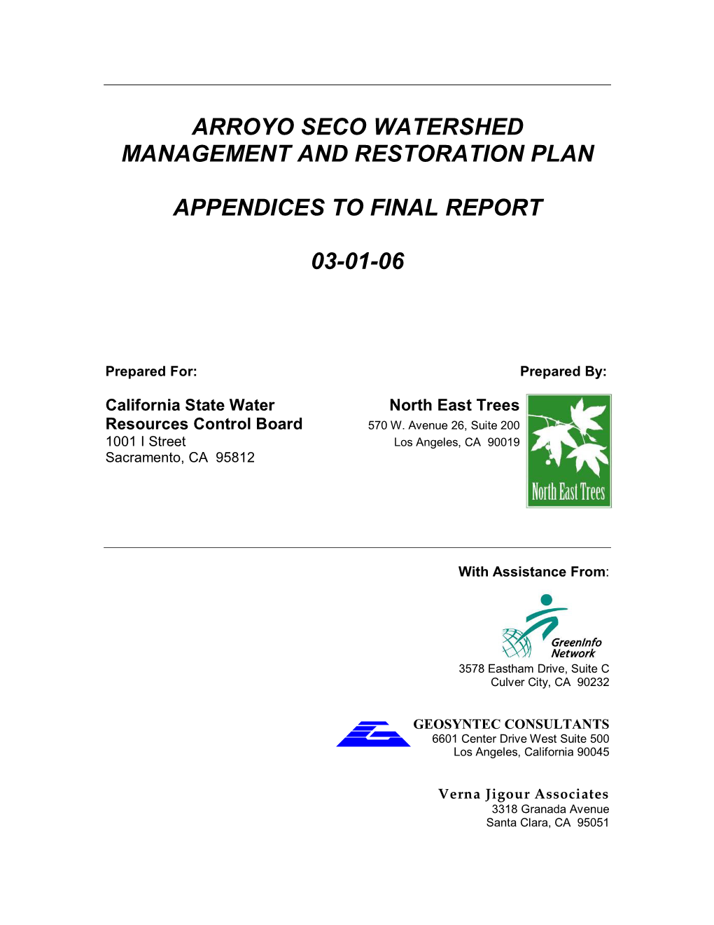 Arroyo Seco Watershed Management and Restoration Plan