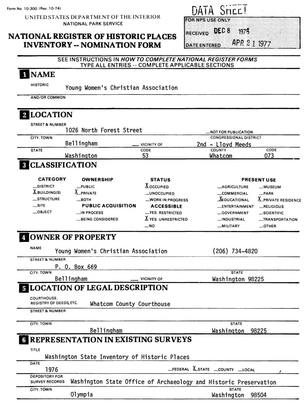 State Historic Preservation Officer Certification the Evaluated Significance of This Property Within the State Is