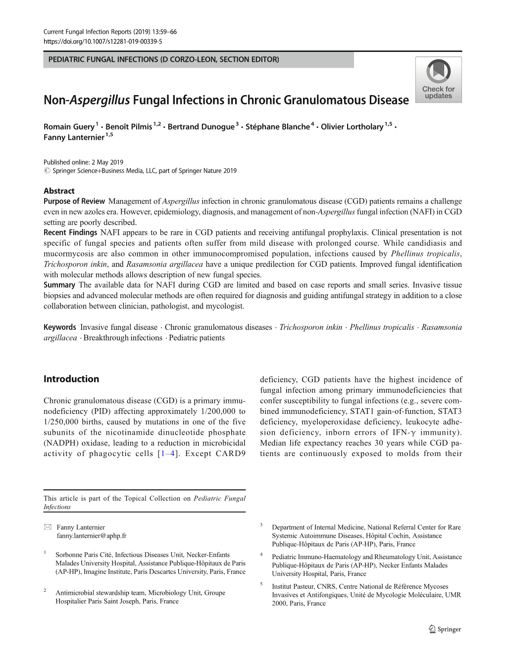 Non-Aspergillus Fungal Infections in Chronic Granulomatous Disease