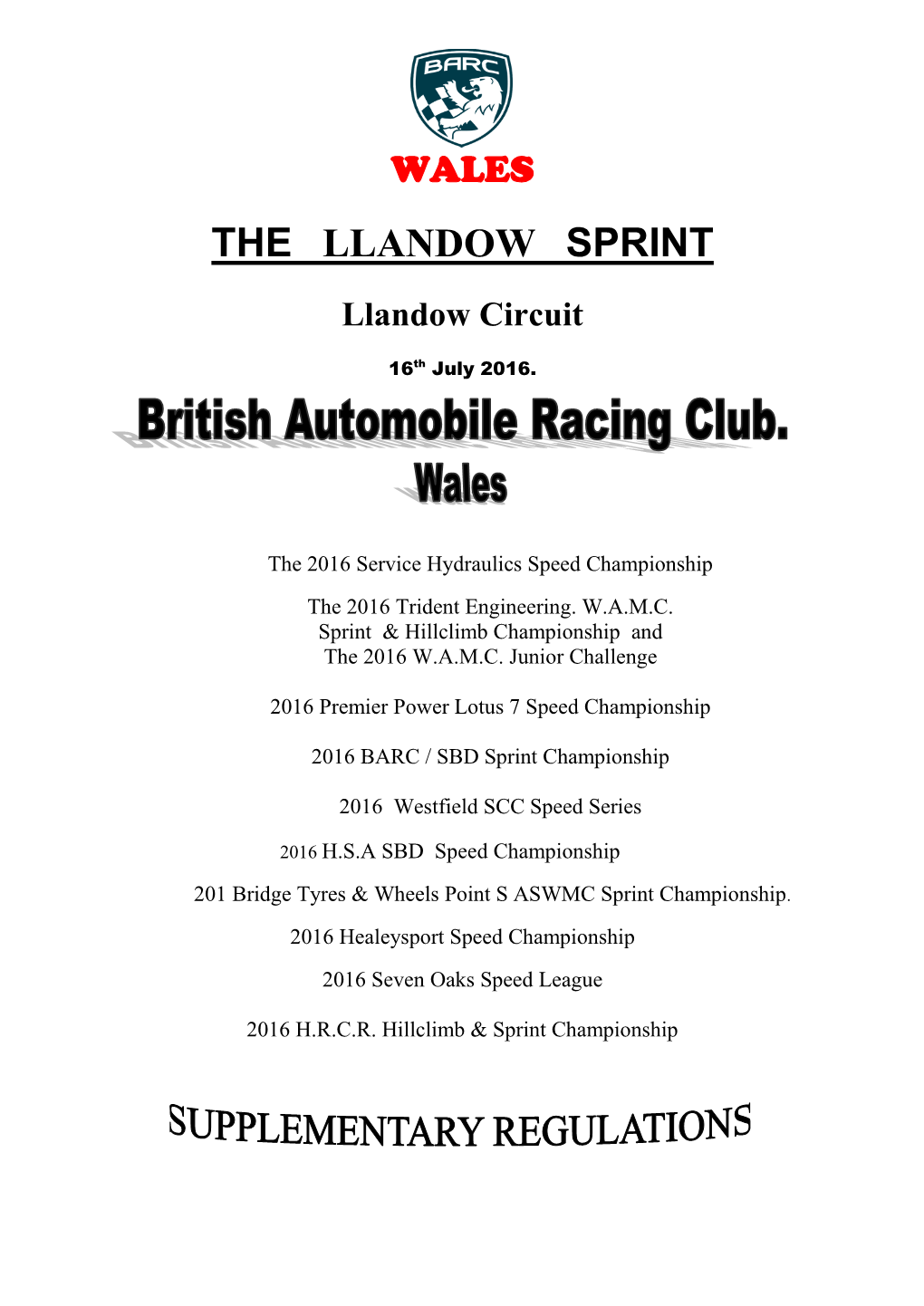 The Llandow Sprint