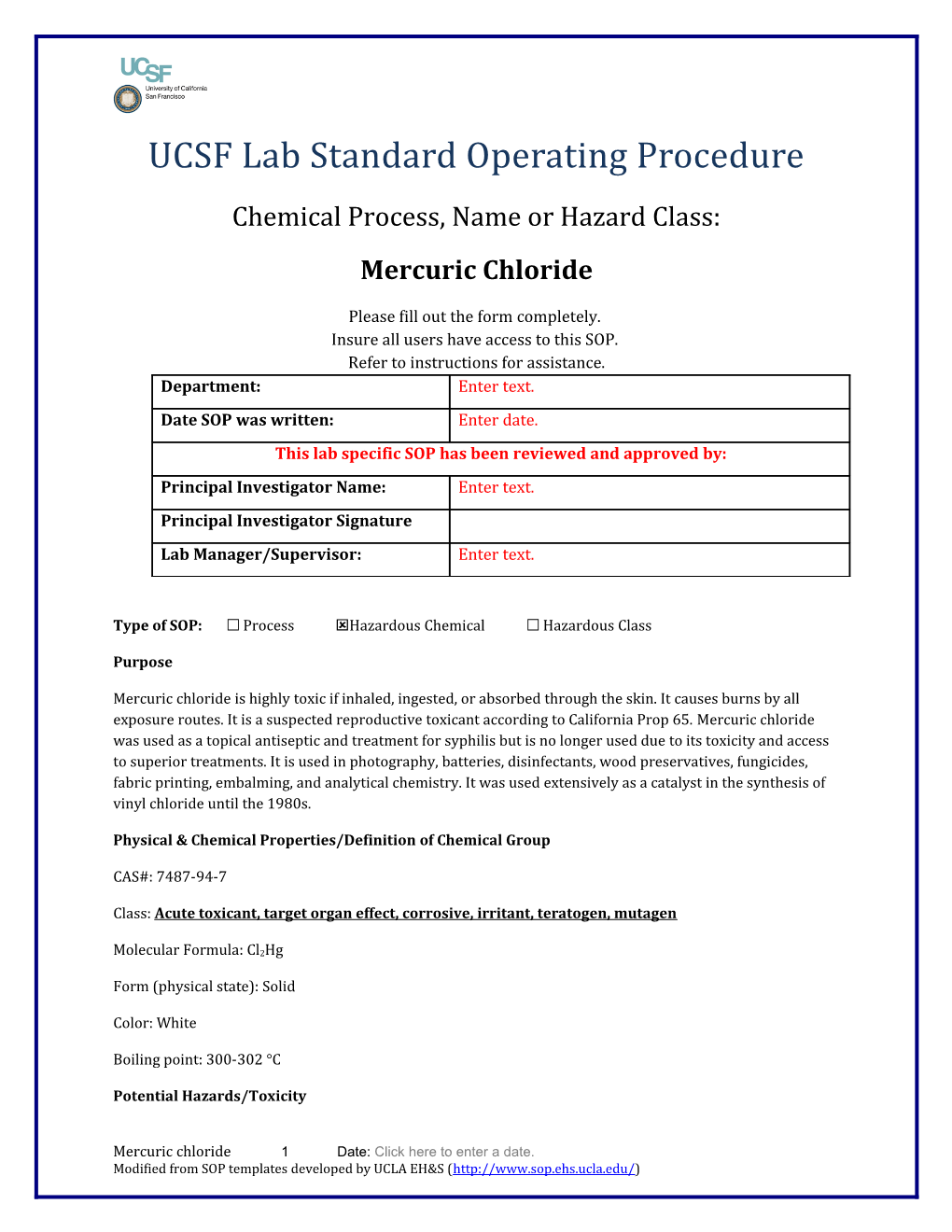 UCSF Lab Standard Operating Procedure s30