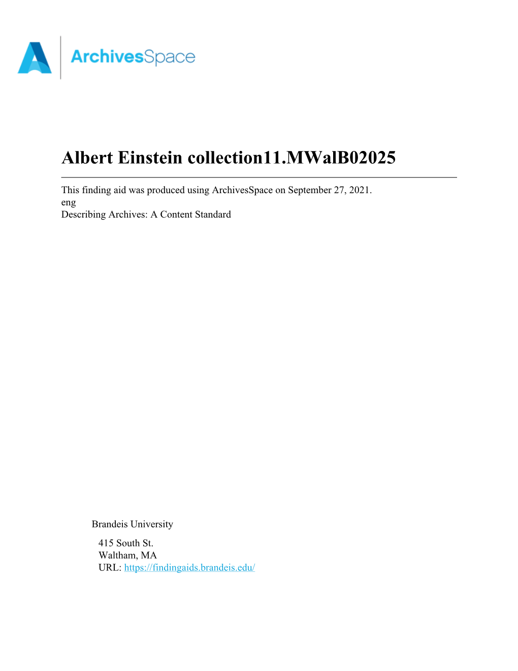 Albert Einstein Collection11.Mwalb02025