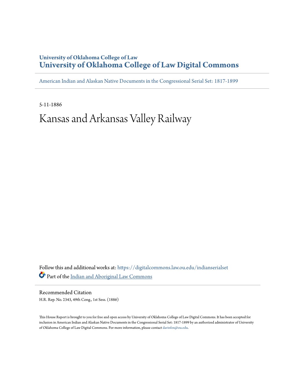 Kansas and Arkansas Valley Railway