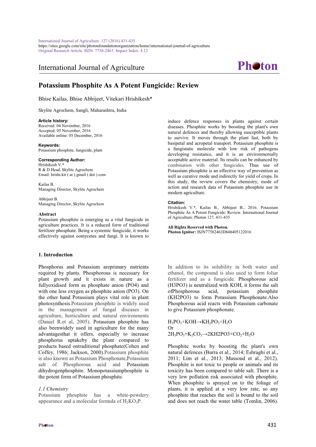 Photonfoundationorganization/Home/International-Journal-Of-Agriculture Original Research Article