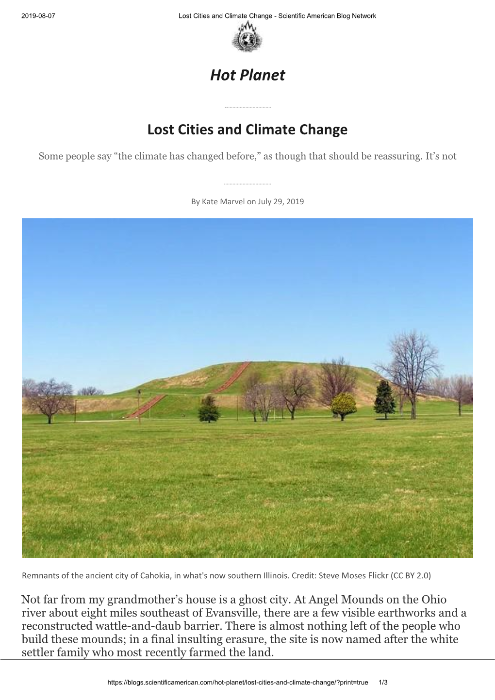 Lost Cities and Climate Change - Scientific American Blog Network