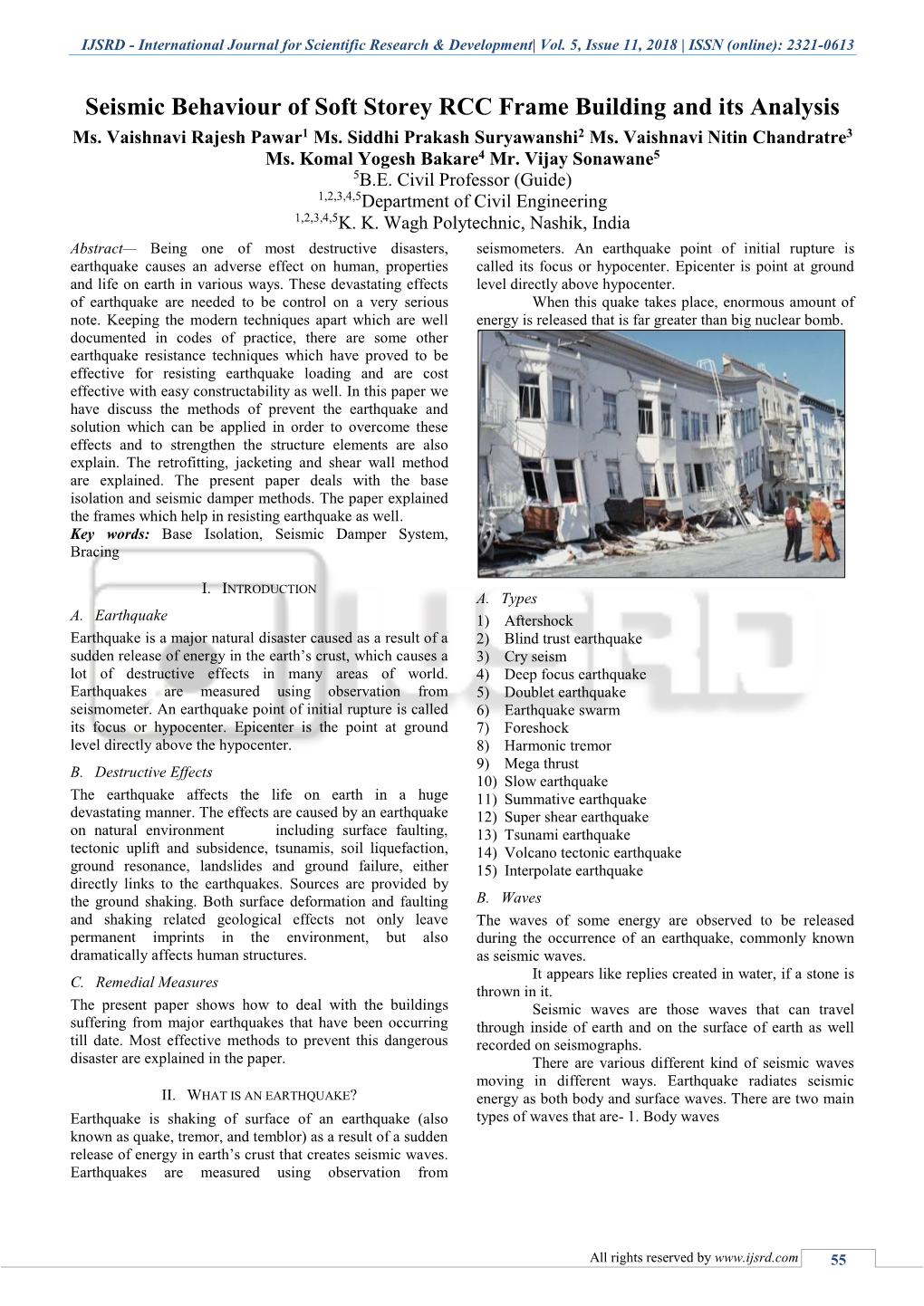 Seismic Behaviour of Soft Storey RCC Frame Building and Its Analysis Ms