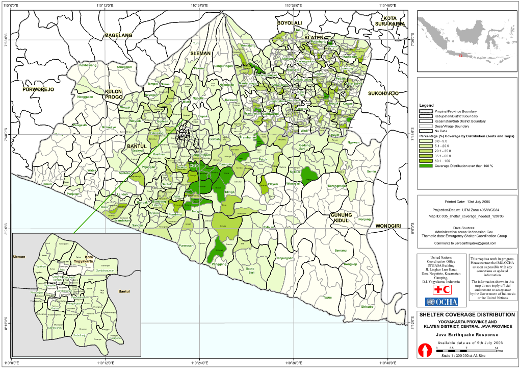 Shelter Coverage Distribution S " " 0 0 ' ' 2