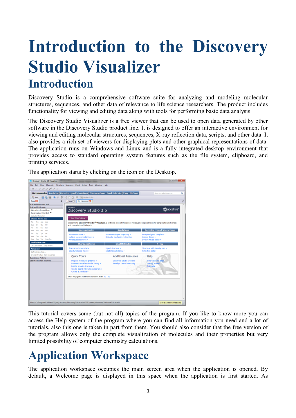 Introduction to the Discovery Studio Visualizer