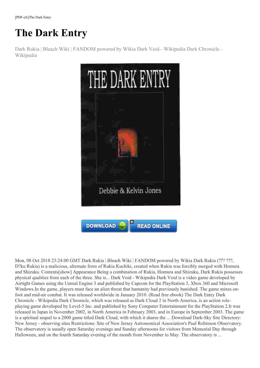 (Read Free Ebook) the Dark Entry