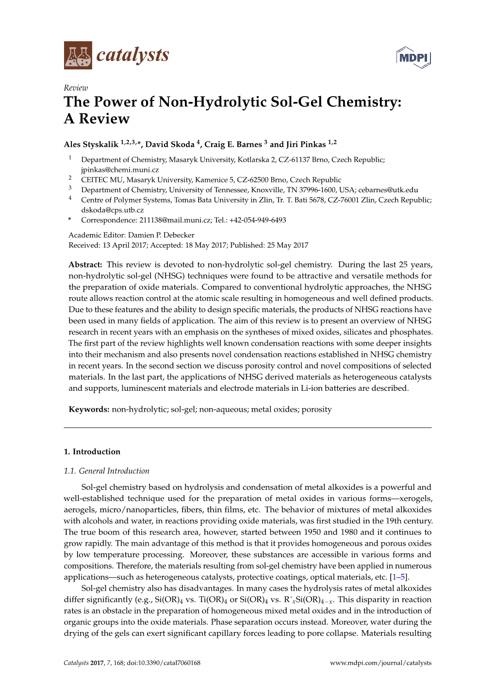 The Power of Non-Hydrolytic Sol-Gel Chemistry: a Review