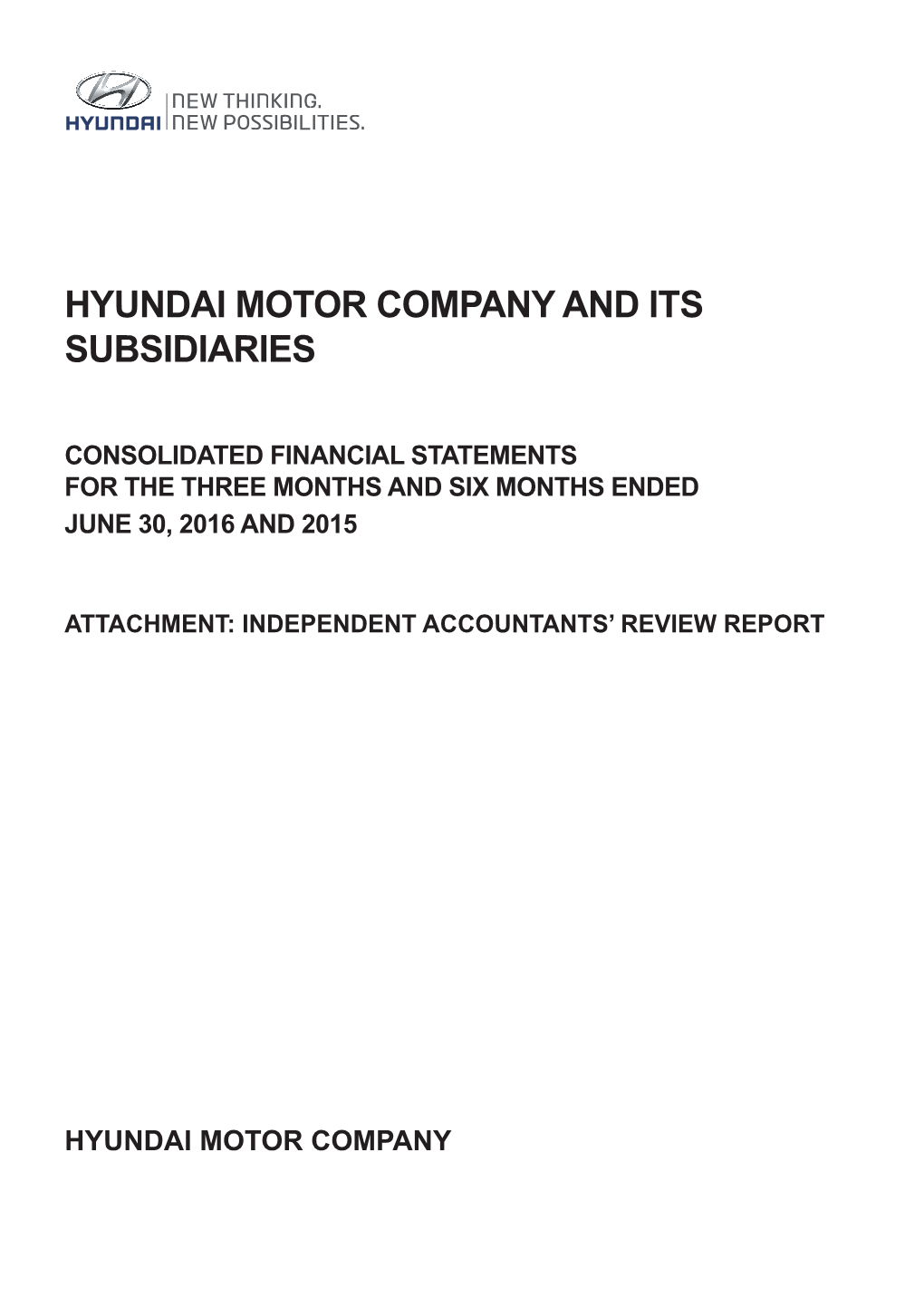 Hyundai Motor Company and Its Subsidiaries