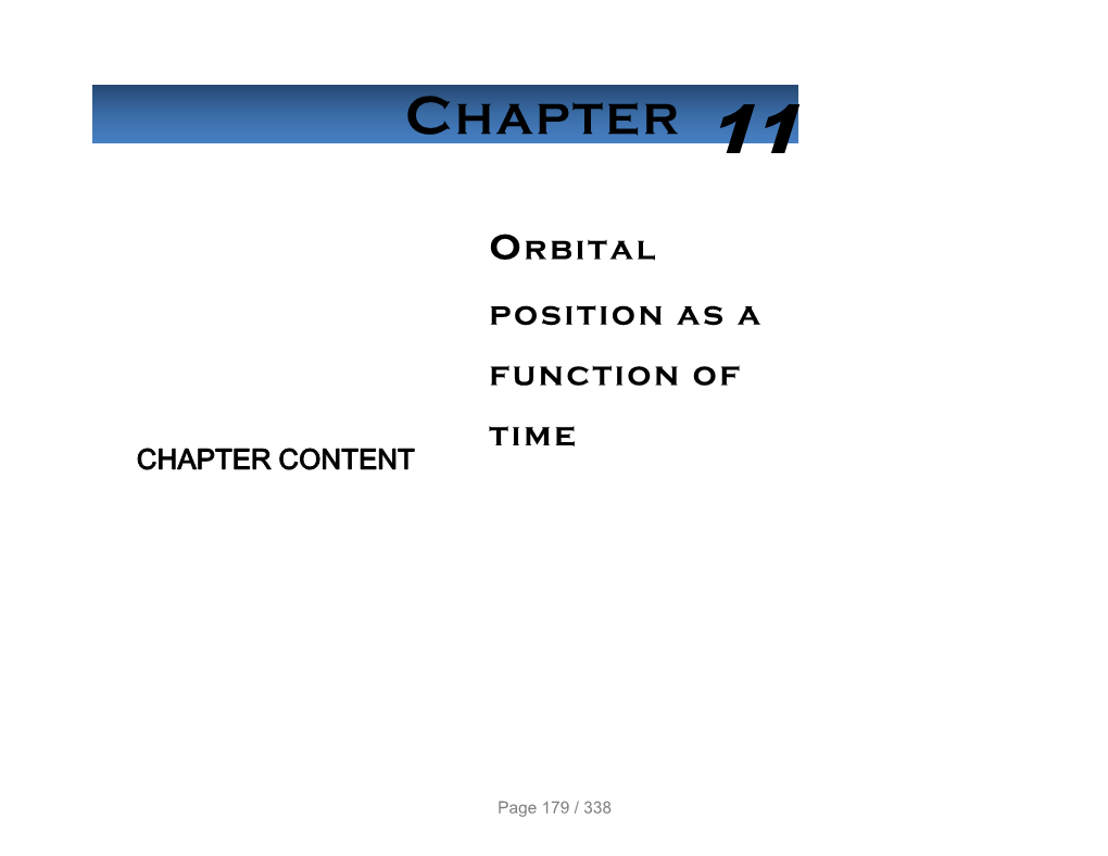 Orbital Position As a Function Of