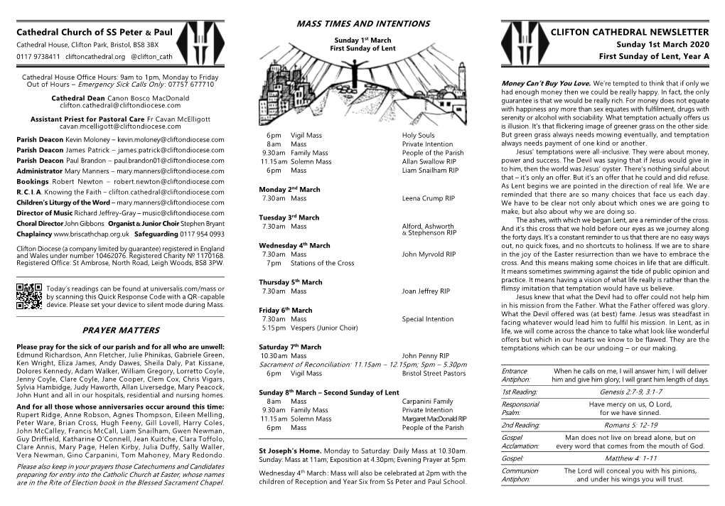CLIFTON CATHEDRAL NEWSLETTER Cathedral Church Of