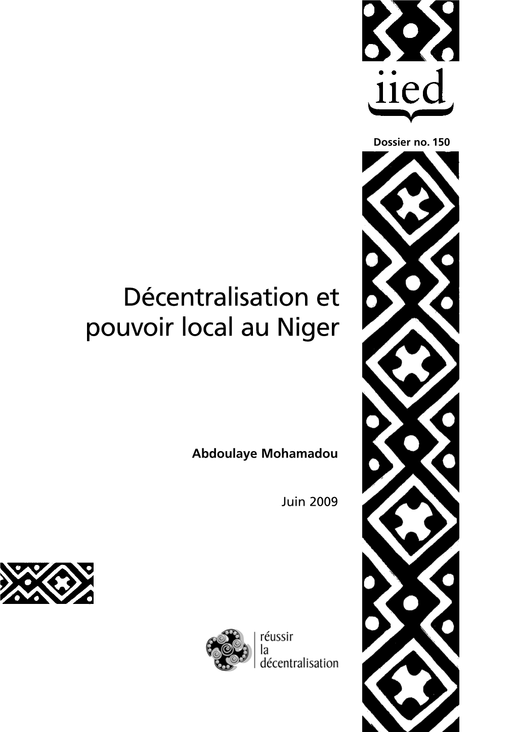 Décentralisation Et Pouvoir Local Au Niger