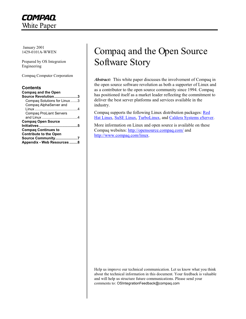 Compaq and the Open Source Software Story 2