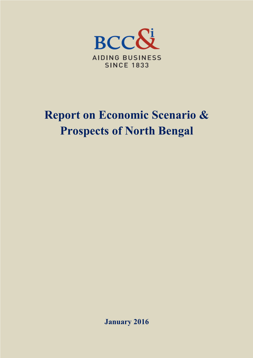 Report on Economic Scenario & Prospects of North Bengal