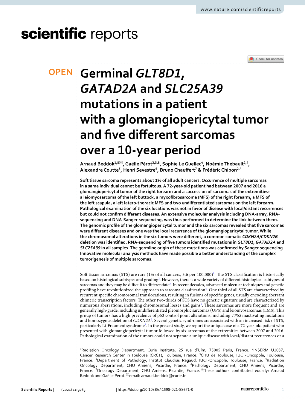 Germinal GLT8D1, GATAD2A and SLC25A39 Mutations in a Patient