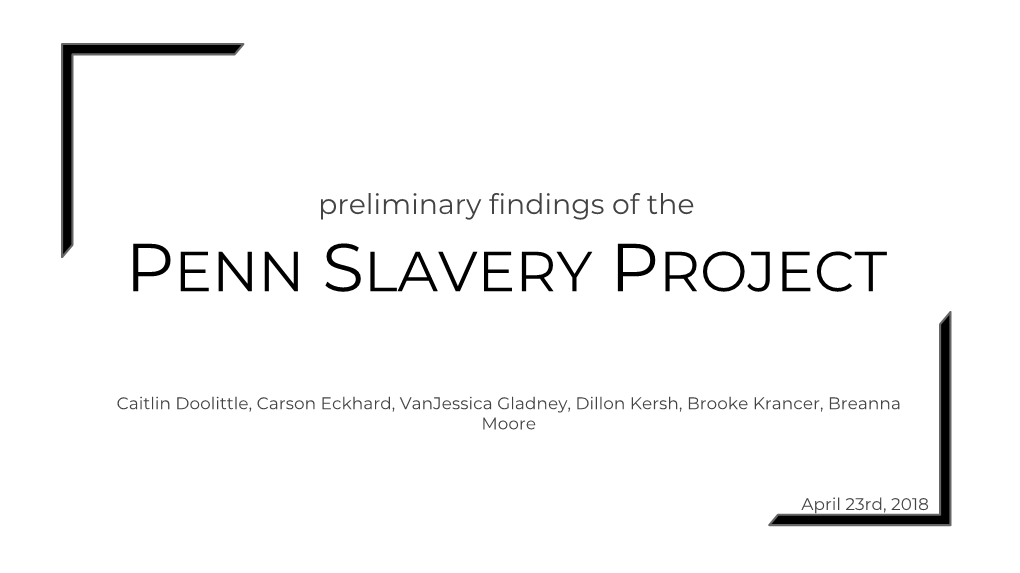 Penn Slavery Project