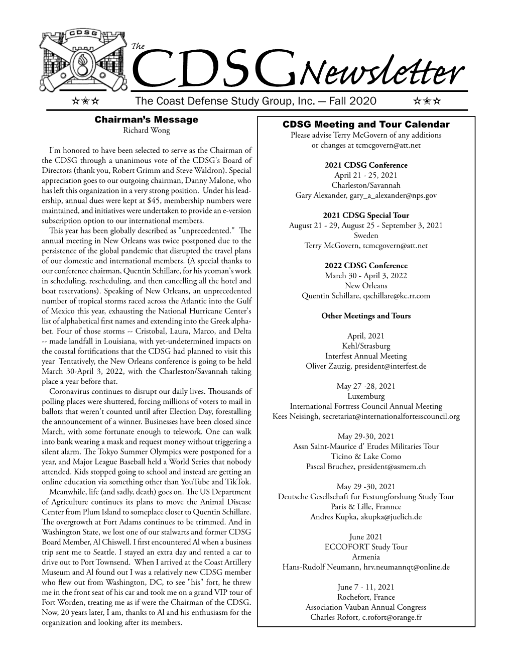 CDSG Newsletter - Fall 2020 Page 2