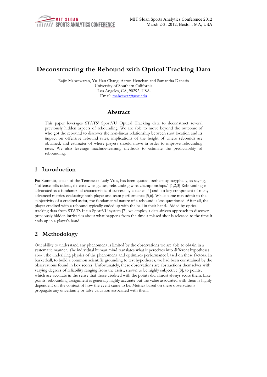 Deconstructing the Rebound with Optical Tracking Data