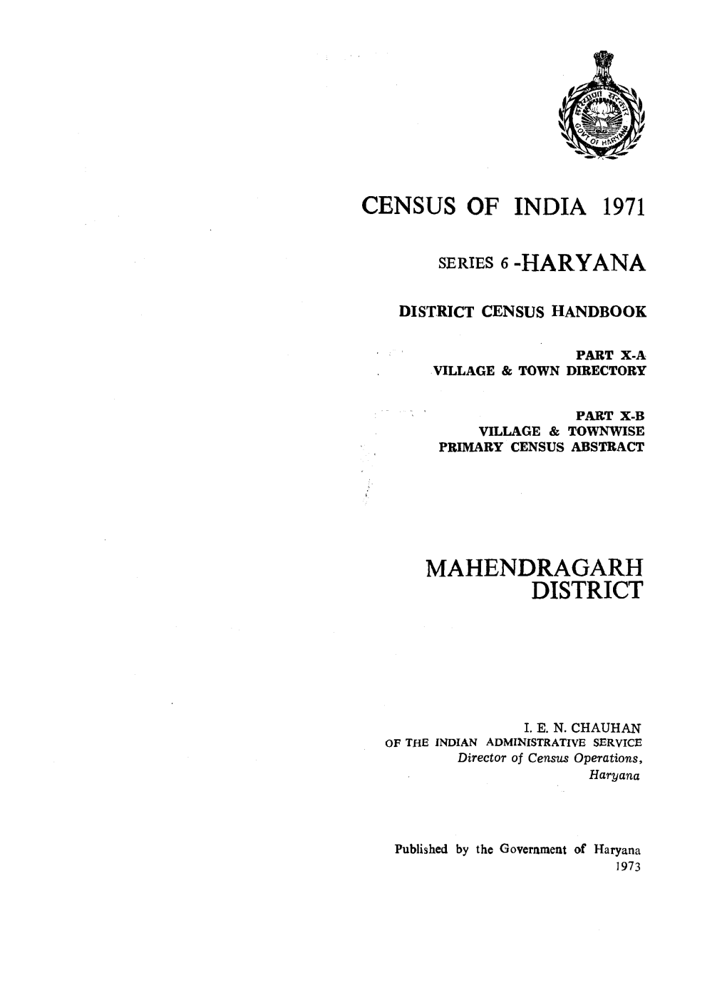 Village & Townwise Primary Census Abstract, Mahendra, Part X-B, Part