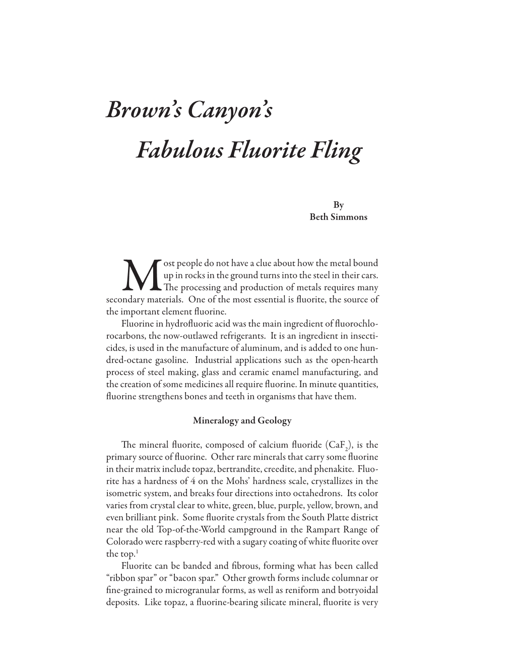 Brown's Canyon's Fabulous Fluorite Fling