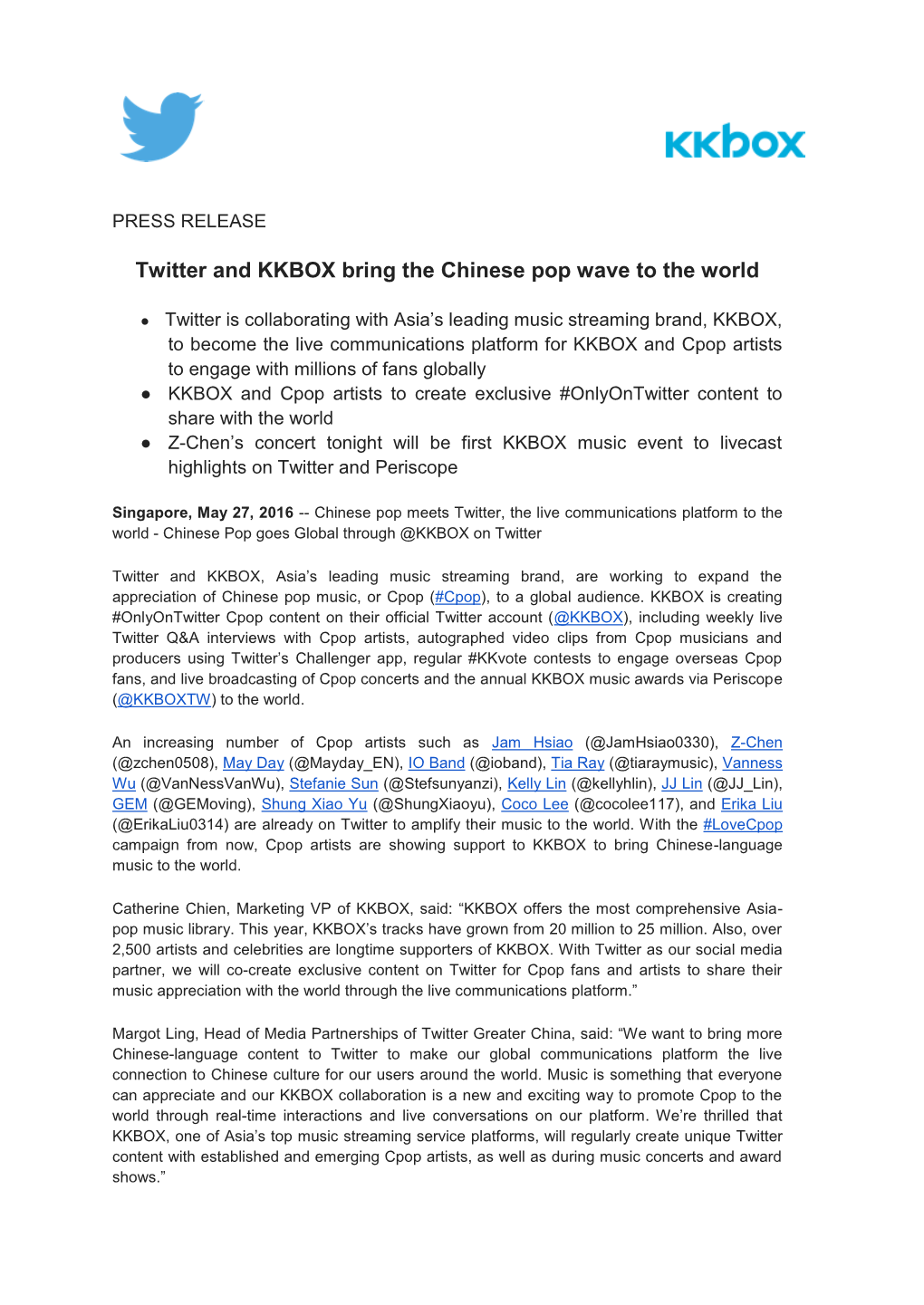 Twitter and KKBOX Bring the Chinese Pop Wave to the World